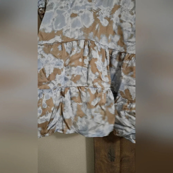 SOFIA MADE in ITALY Silk tunic dress. Celeste tie dye. Blue/ivory One size - Picture 7 of 10